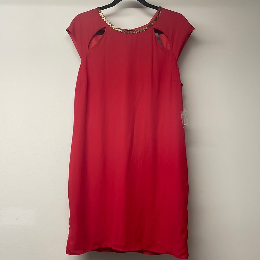 NWT Bisou Bisou Red Sleeveless Dress Size 14